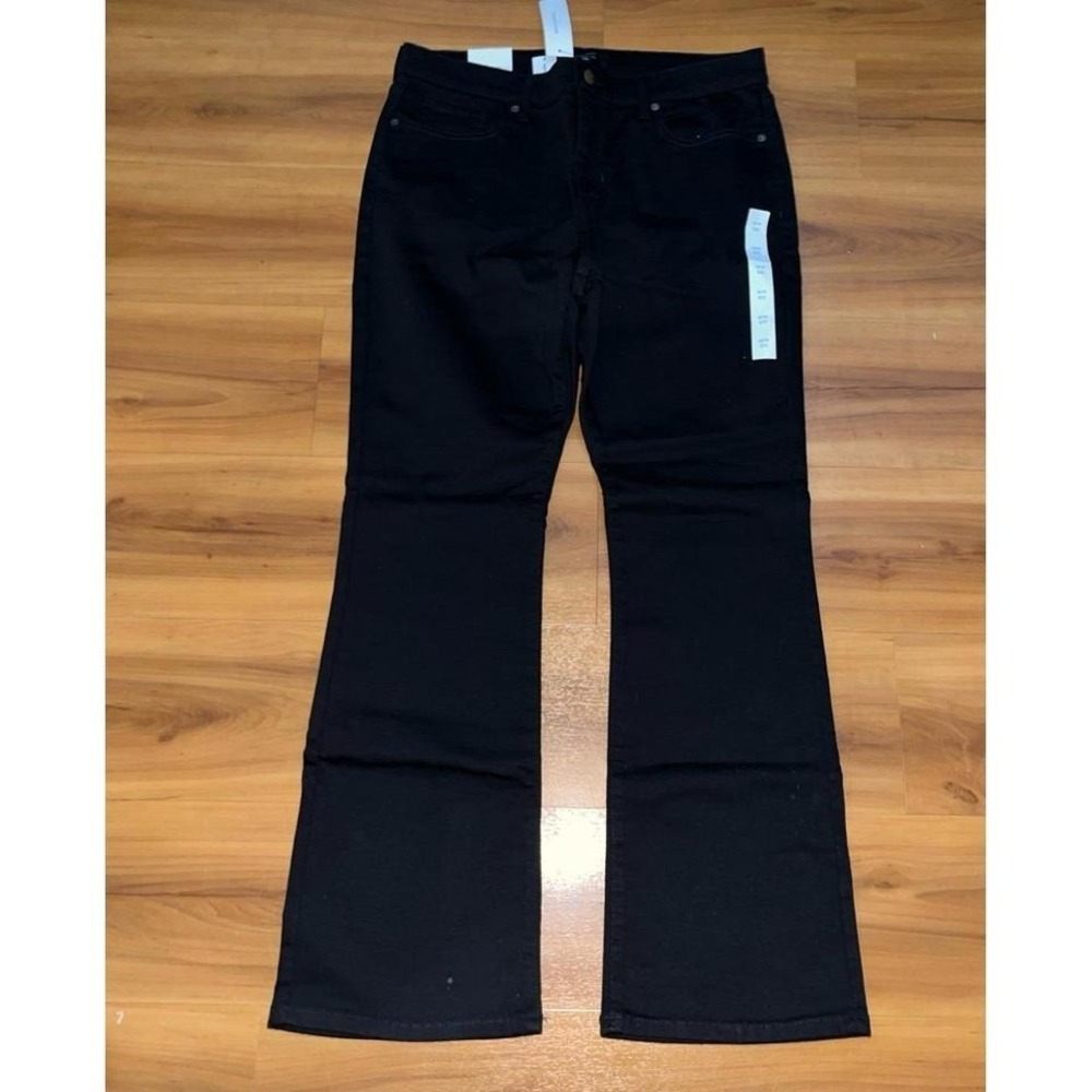 Womens NWT Banana Republic Mid Rise Black Stretch Boot Cut‎ Jeans